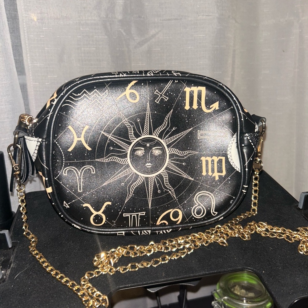 Black Zodiac Crossbody Bag